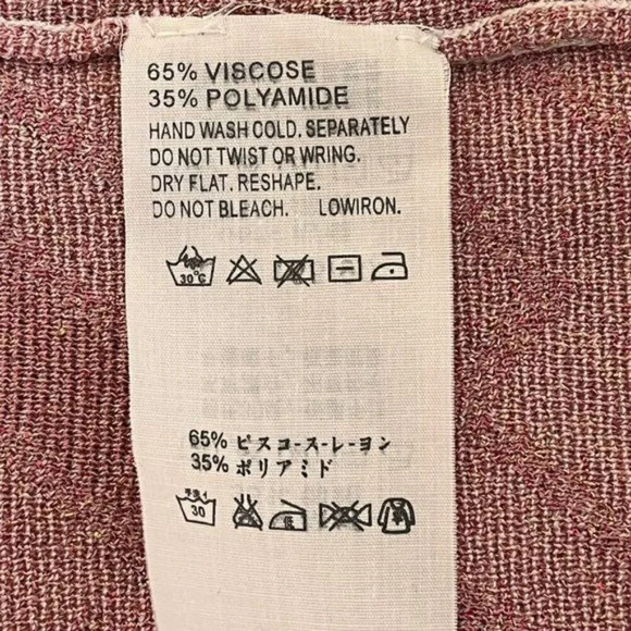 70s Vintage Camela International Pink Sparkle Mod Abstract Knit Cardigan Size M - Picture 9 of 11